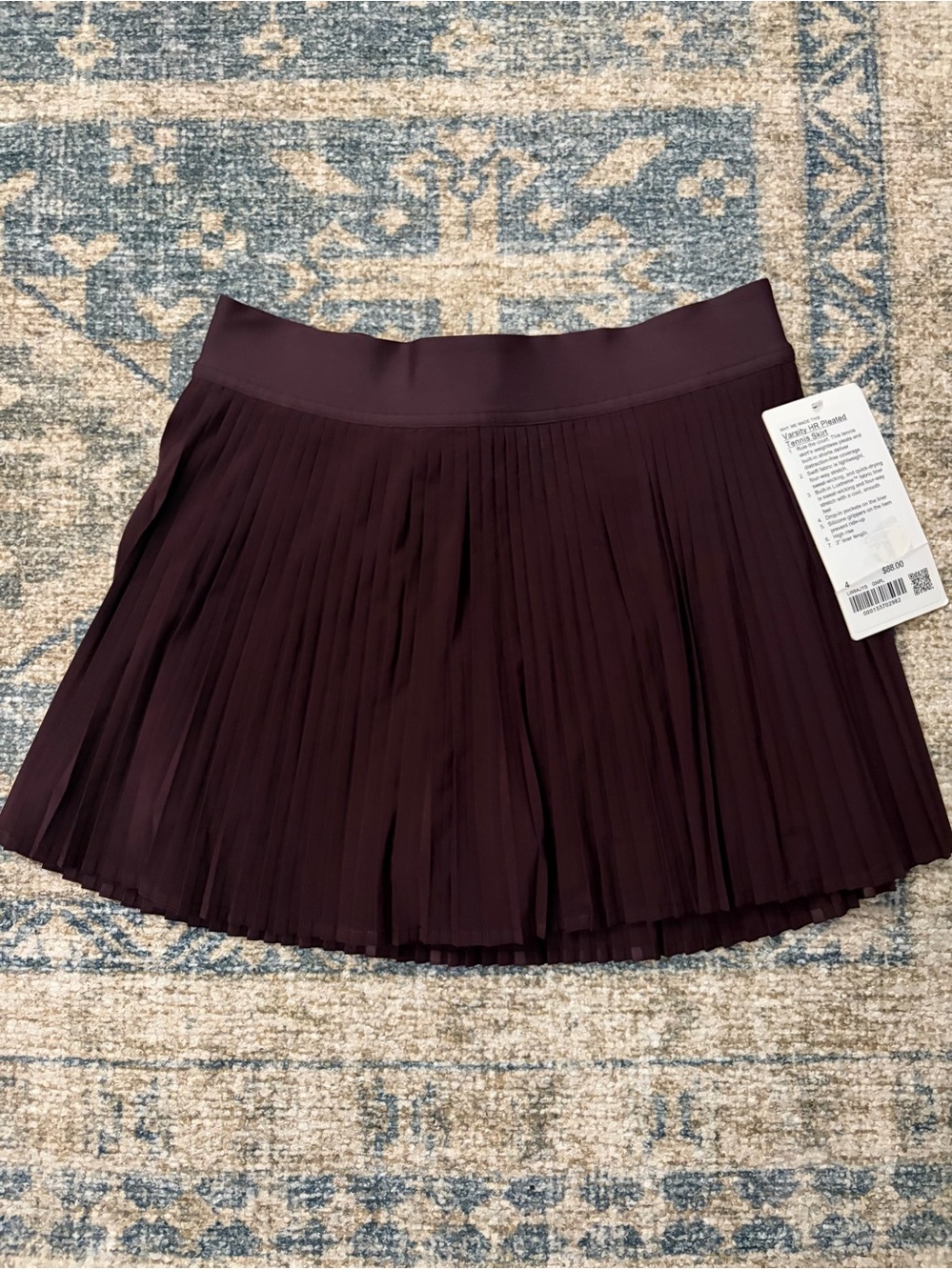 NWT lululemon varsity hr pleated tennis skirt size 4 goodnight plum